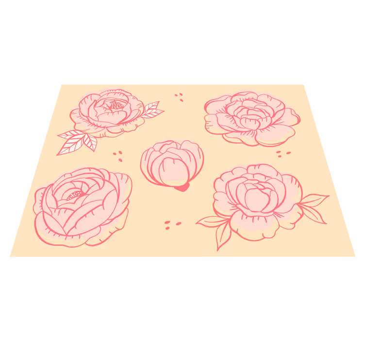 Vinyl teppich blumen im rosa blumenmuster - TenStickers