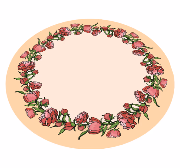 Vinyl Teppich Blumen floraler kreisförmiger akzent - TenStickers