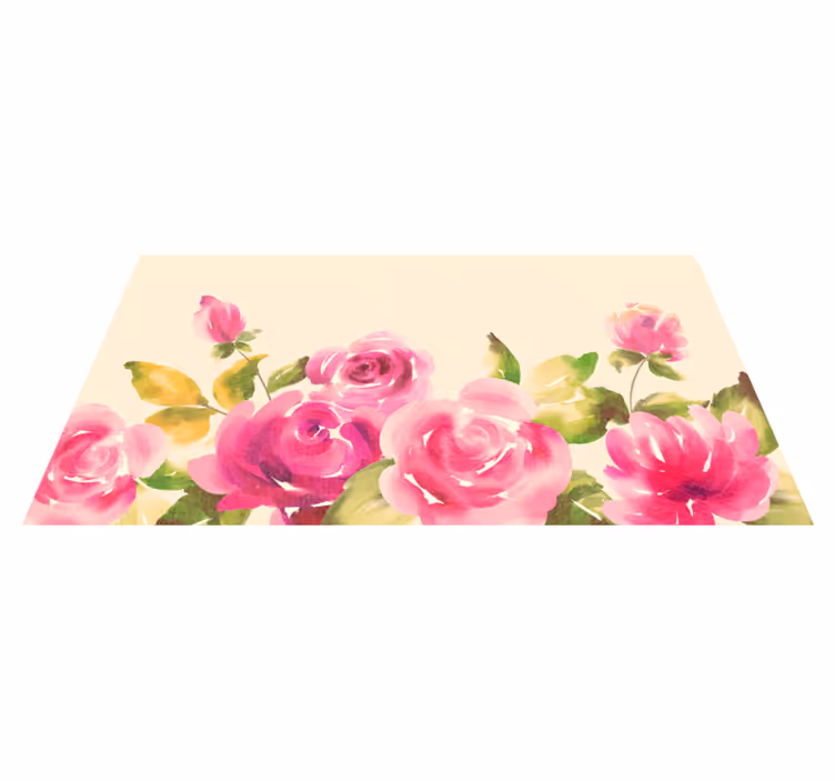 Vinyl Teppich Blumen rosa blumenmuster - TenStickers