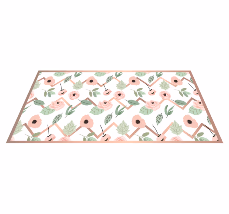 Vinyl Teppich Blumen botanisches blattkonzept - TenStickers