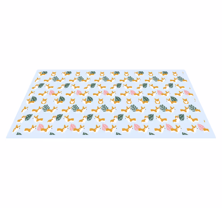 Vinyl Teppich Tiere monstera und hunde - TenStickers