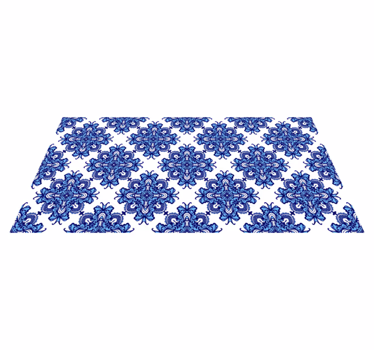 Vinyl Teppich Mosaik kompliziertes blaues motiv - TenStickers