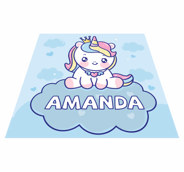 Vinylteppich kindlich mit individuellem einhorn - TenStickers