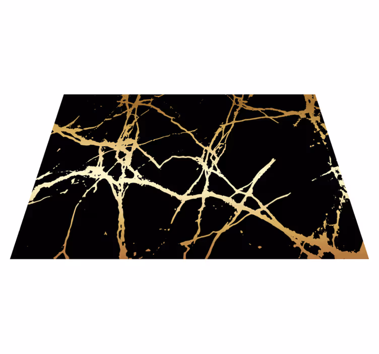 Vinyl Teppich Marmor elegante goldene streifen - TenStickers