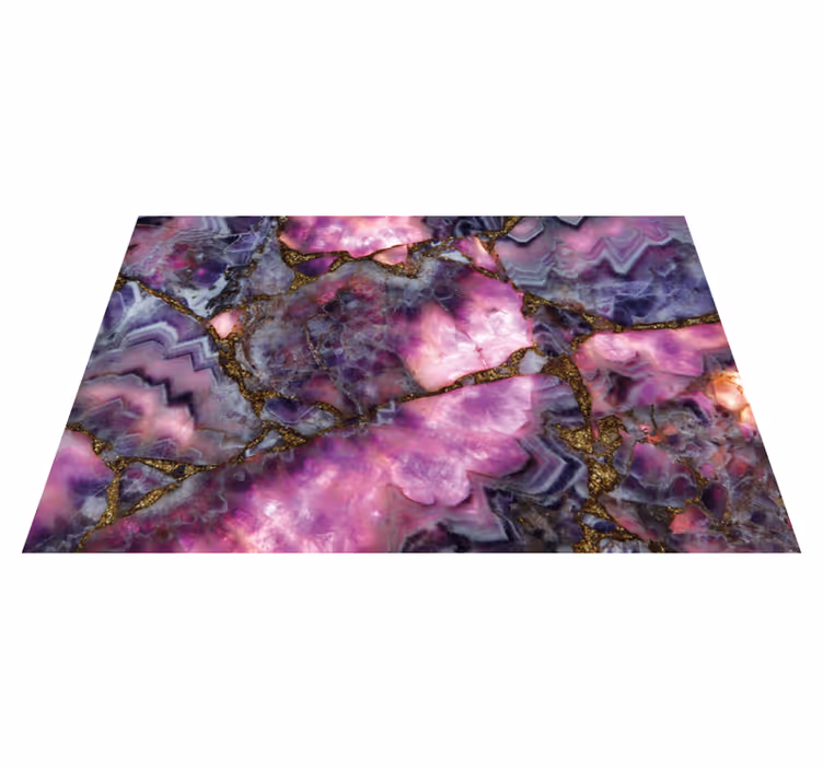 Vinyl Teppich Marmor lila adern design - TenStickers