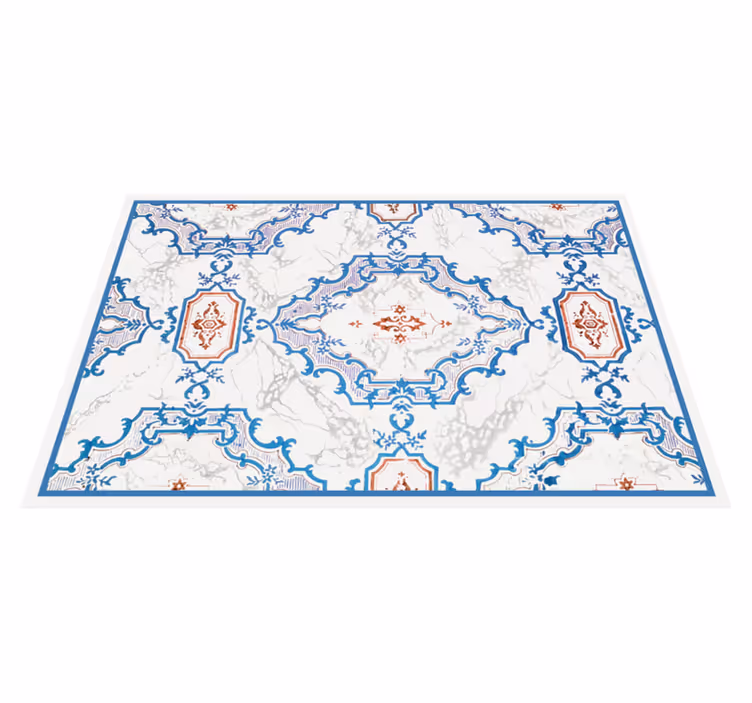 Vinyl Teppich Marmor elegante blaue muster - TenStickers