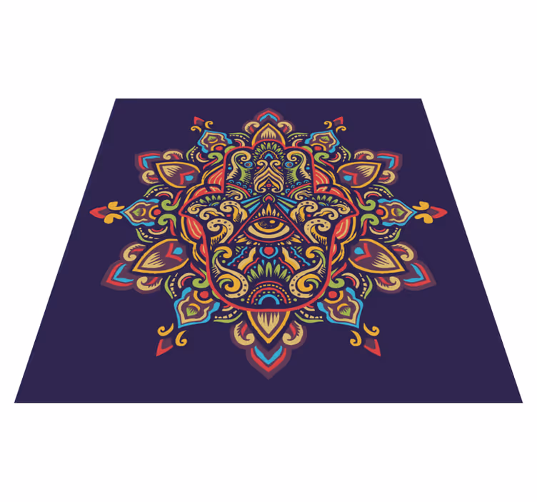 Vinyl Teppich Mandala blaues hintergrunddesign - TenStickers