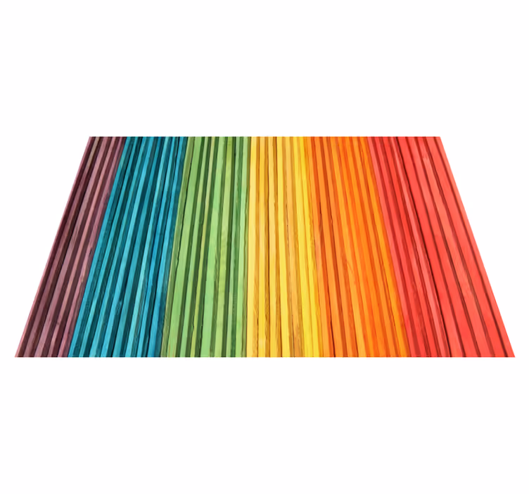 Vinylteppich Holzoptik regenbogen gestreifte schichten - TenStickers