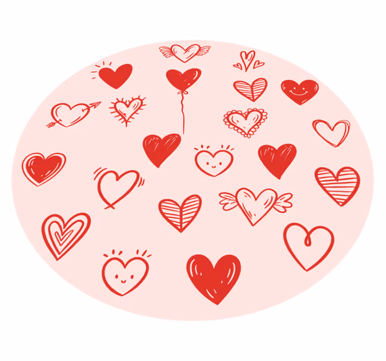 Vinyl Teppich Jugendzimmer herzillustration - TenStickers