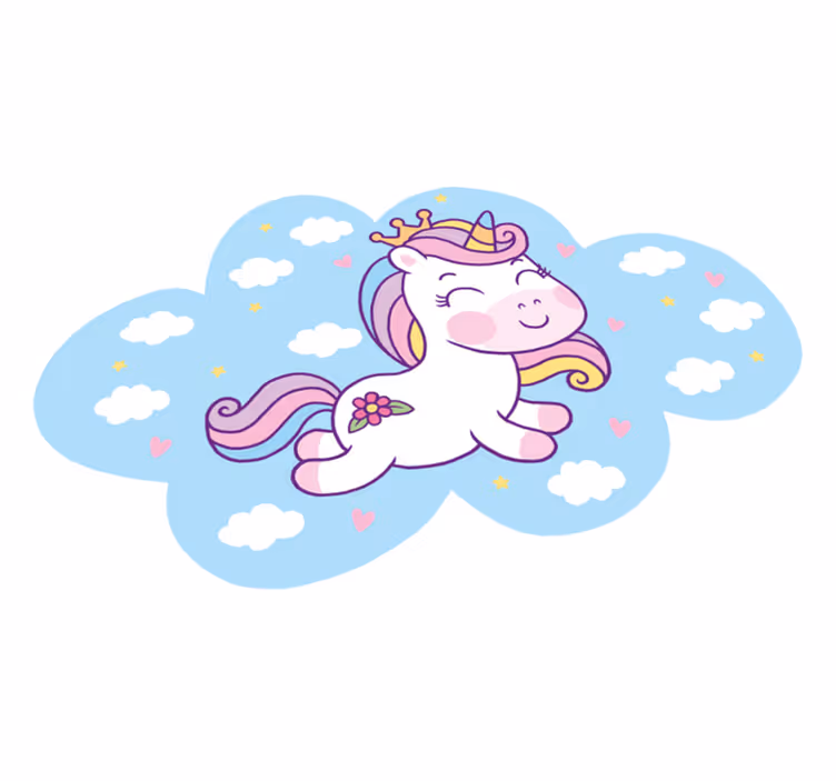 Vinyl Teppich Kinderzimmer einhornwolkenspiel - TenStickers