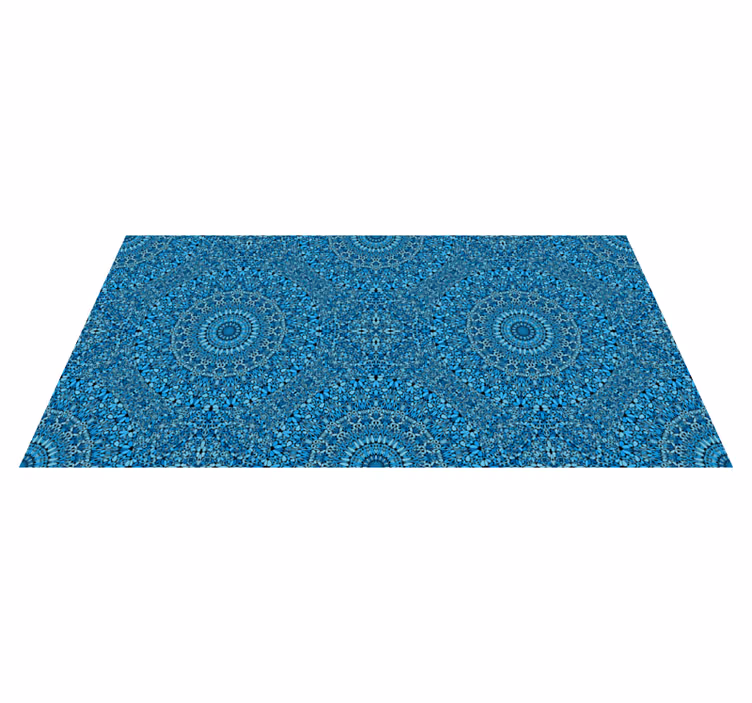 Vinyl Teppich Mandala aufwendiges blaues motiv - TenStickers