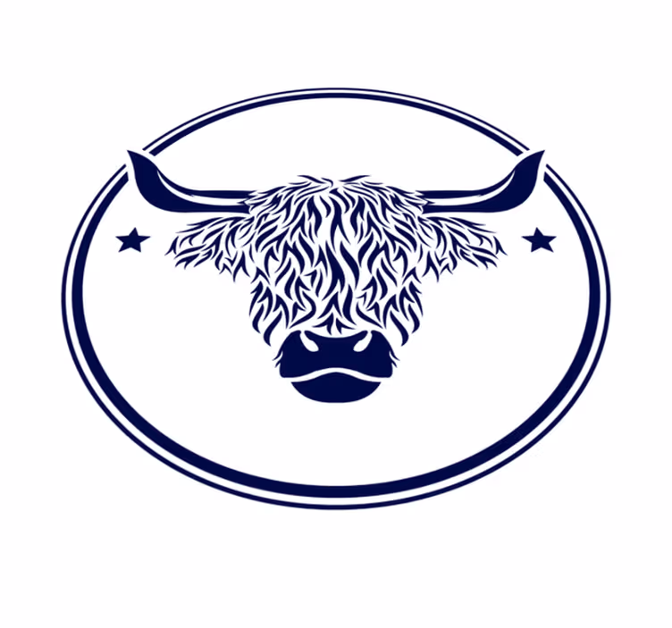 Vinyl Teppich Tiere hochlandkuh-emblem - TenStickers