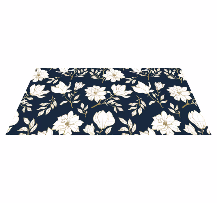 Vinyl Teppich Wohnzimmer elegante magnolienblüten - TenStickers
