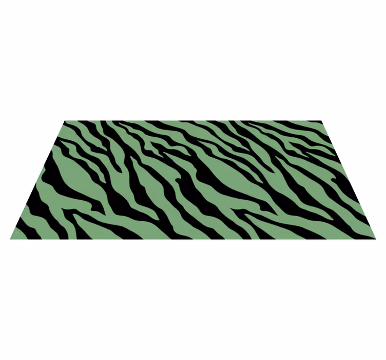 Vinyl Teppich Tiermuster zebra grüne streifen - TenStickers