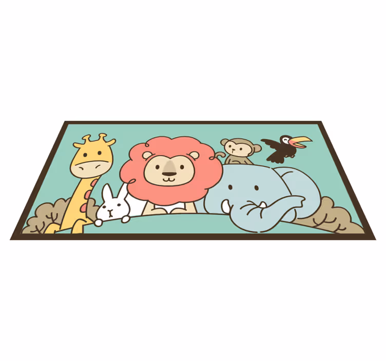 Vinylteppich kindlich dschungelfreunde tiere - TenStickers