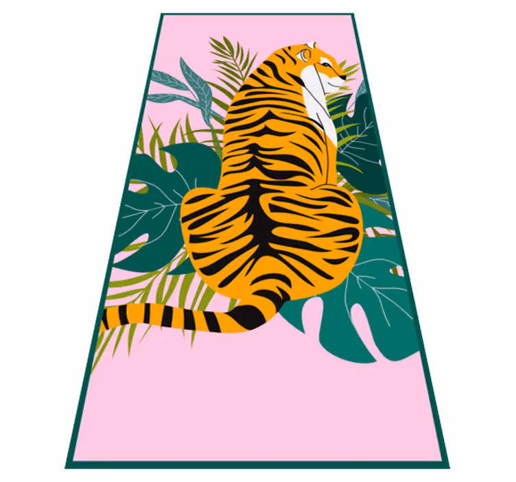 Vinyl Teppich Tiere tropische tigerszene - TenStickers