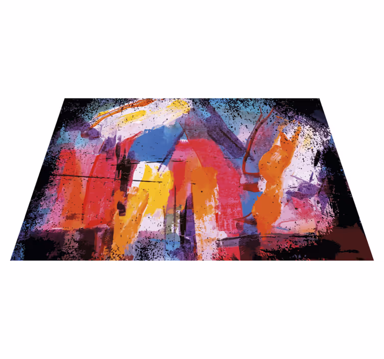 Vinyl Teppich modern lebendige abstrakte spritzer - TenStickers