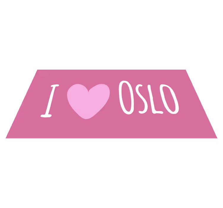 Vinyl Teppich Spruch ich liebe oslo pink design - TenStickers