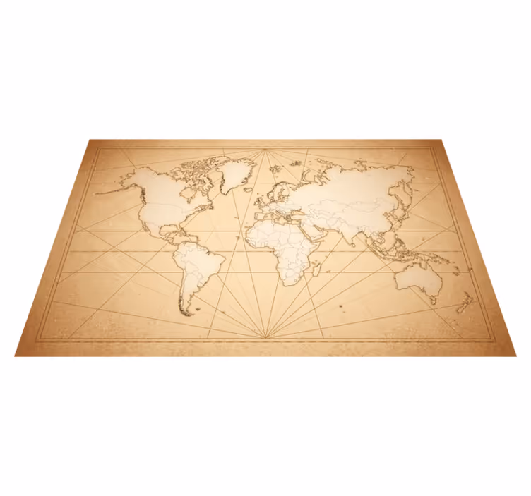 Vinyl Teppich Weltkarte antikbeige design - TenStickers