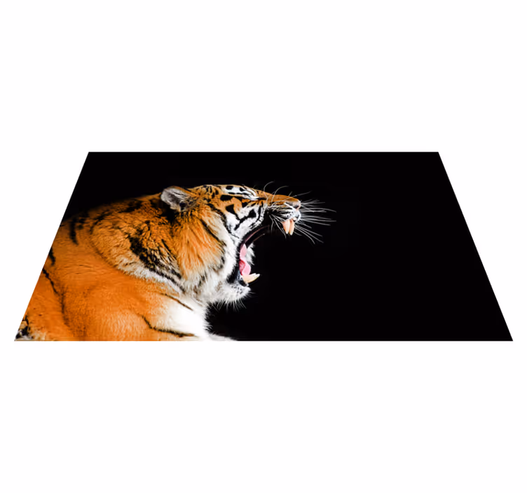 Vinyl Teppich Tiere brüllendes tigergesicht - TenStickers