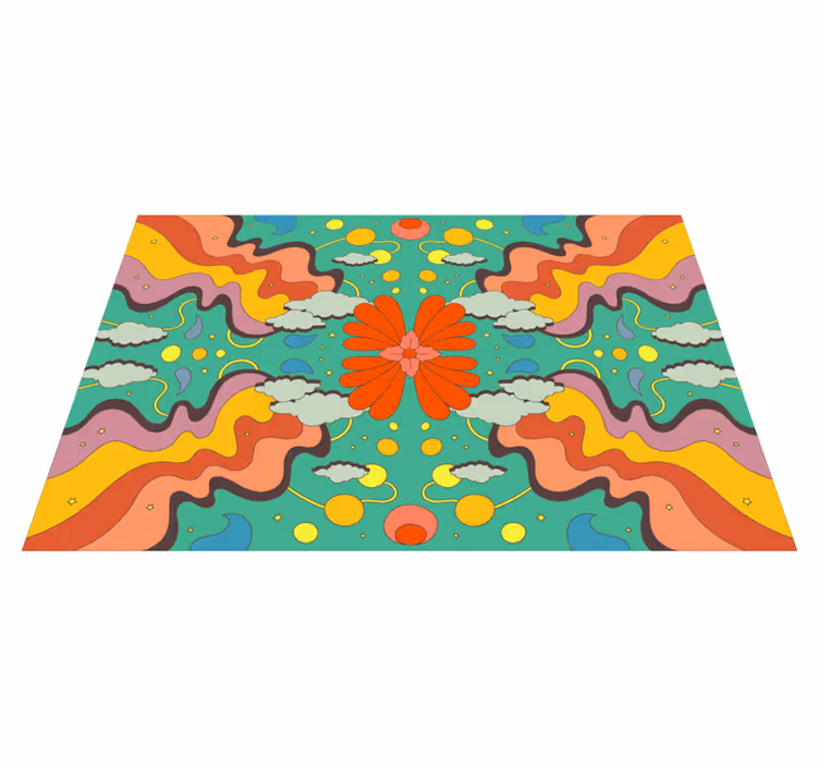Vinyl Teppich Natur lebendige florale wellen - TenStickers