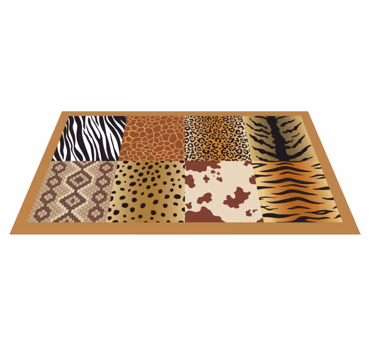 Vinyl Teppich Tiermuster muster im safari-stil - TenStickers