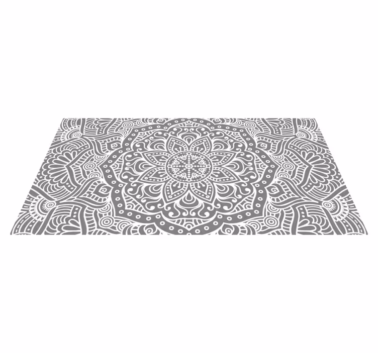 Vinyl Teppich Mandala verziertes graues muster - TenStickers
