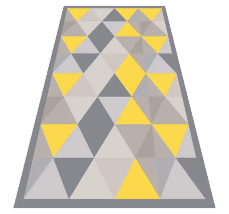 Vinyl Teppich geometrisch graue und gelbe dreiecke - TenStickers