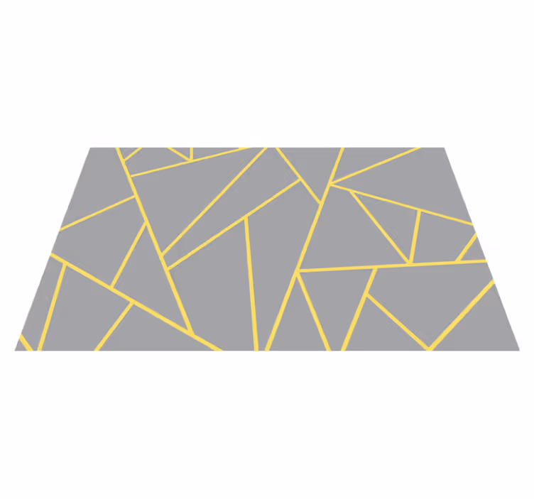 Vinyl teppich geometrisch modern gelb und grau - TenStickers