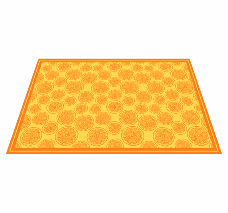 Vinyl teppich blumen zitrusfrucht design - TenStickers