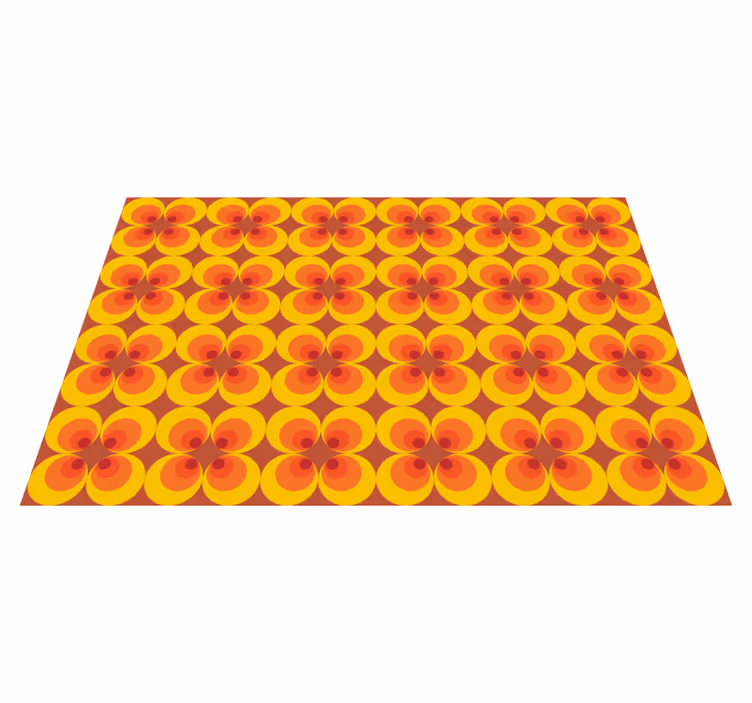 Vinyl Teppich geometrisch 70er jahre retro Kreise - TenStickers