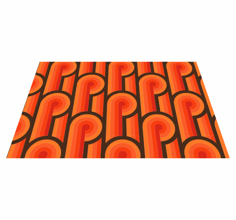 Vinyl Teppich Vintage retro geschwungene muster - TenStickers