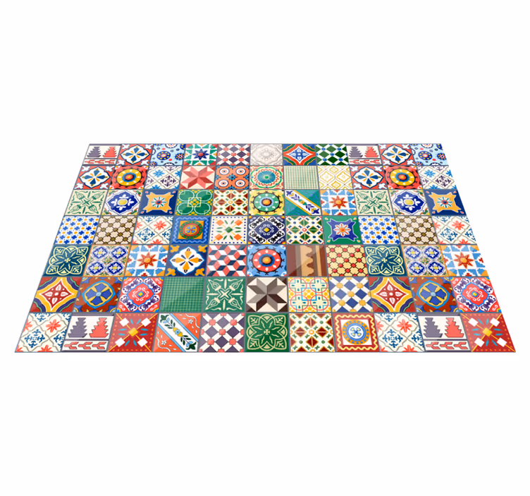 Vinyl teppich fliesenoptik lebendige mosaikfliesen - TenStickers