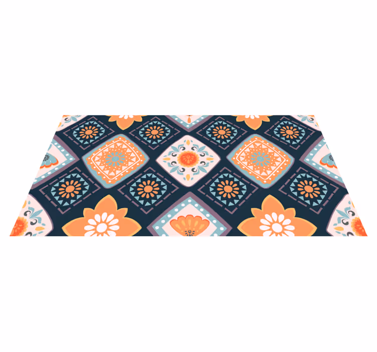 Vinyl Teppich Bad lebendiges florales design - TenStickers