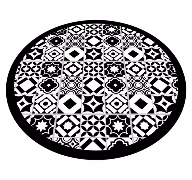 Vinyl teppich mosaik mit monochromem motiv - TenStickers