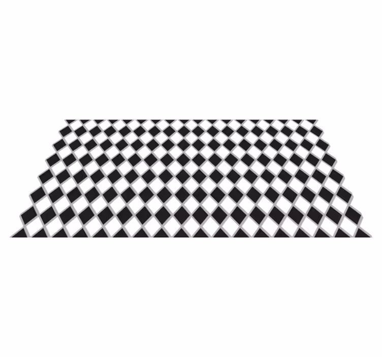 Vinyl Teppich Küche Schwarze und weiße diamanten - TenStickers