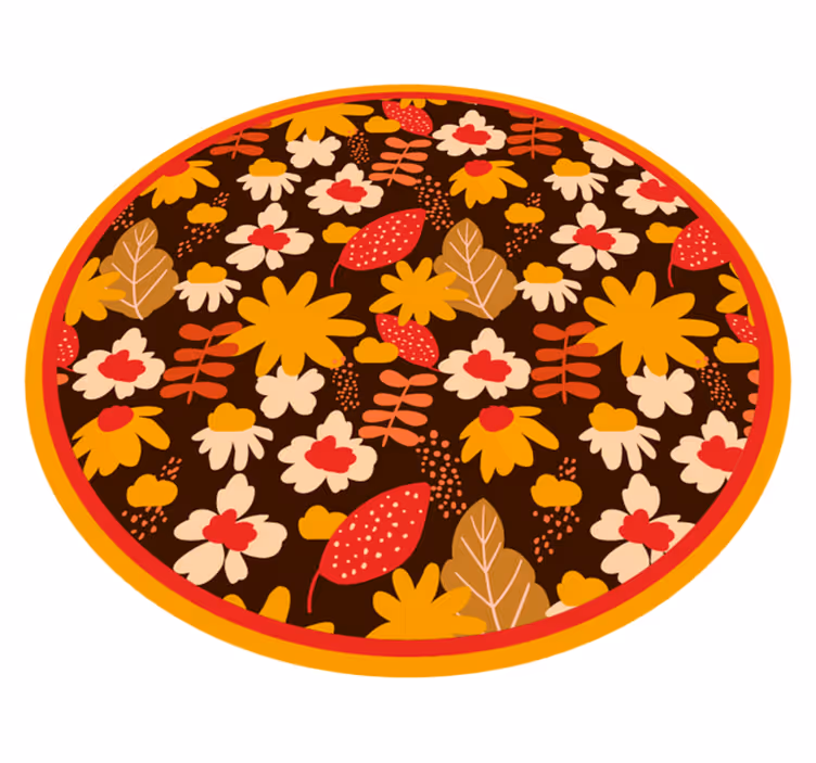 Vinyl Teppich Blumen florales fröhliches motiv - TenStickers