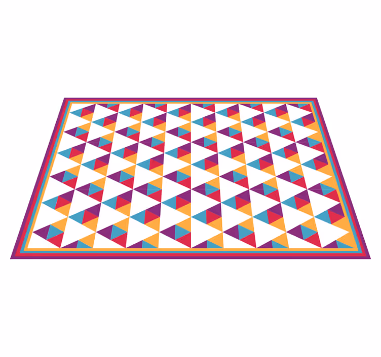 Vinyl Teppich geometrisch lebendiges dreieckiges motiv - TenStickers