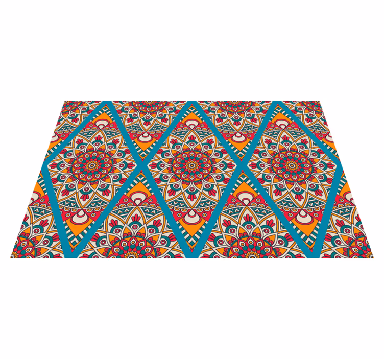Vinyl teppich mandala lebhaft bunt gestaltet - TenStickers