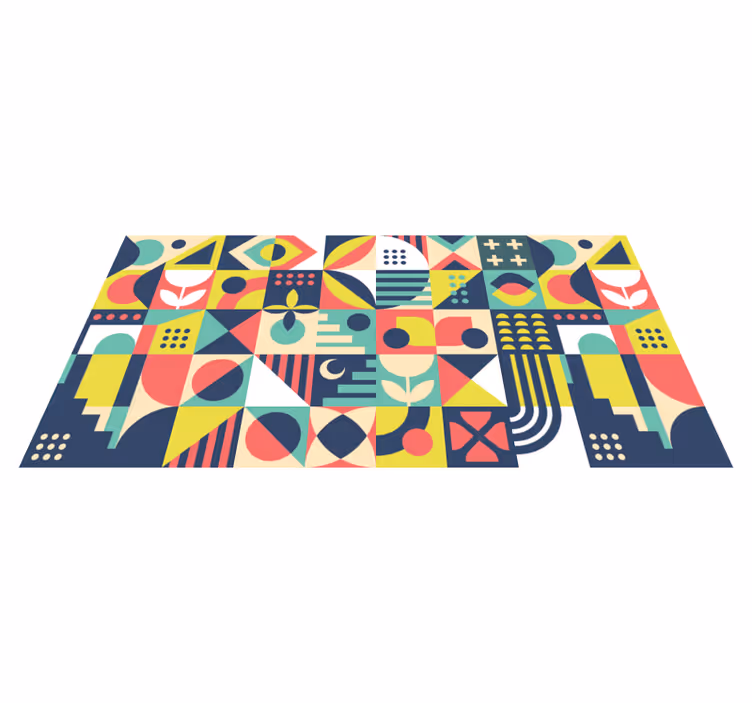Vinyl teppich geometrisch mit lebhaften formen - TenStickers
