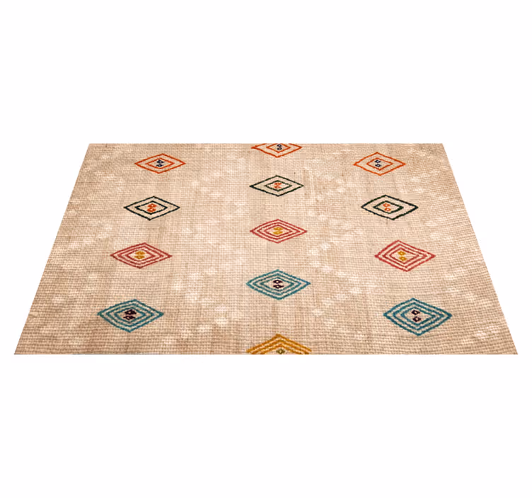 Vinyl Teppich Fliesenoptik lebendiges diamantmotiv - TenStickers