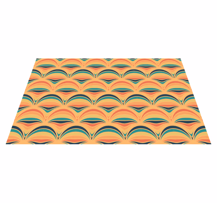 Vinyl Teppich Vintage bunte wellenmuster - TenStickers