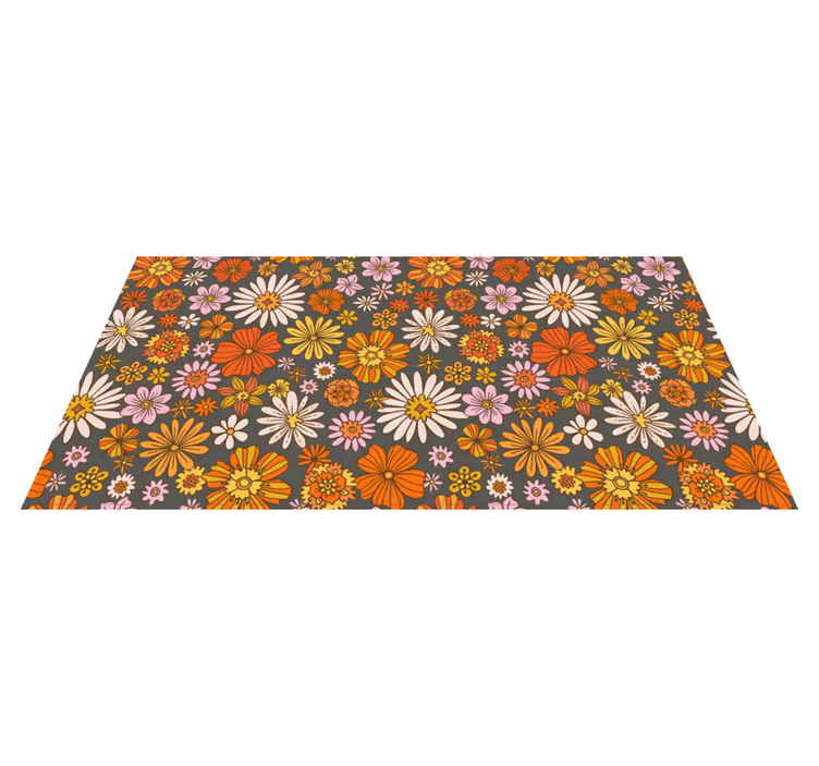 Vinylteppich Blumen 70er jahre blumen - TenStickers
