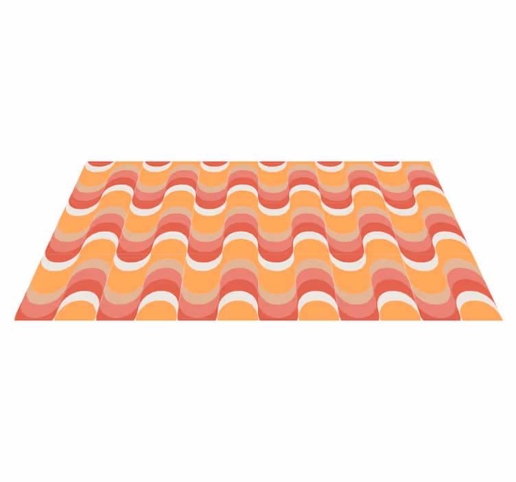 Vinyl Teppich Vintage lebendiges wellenmotiv - TenStickers