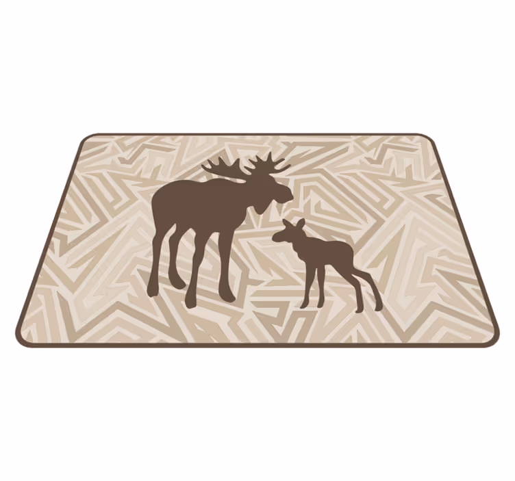 Vinyl Teppich Tiere elchfamilie - TenStickers