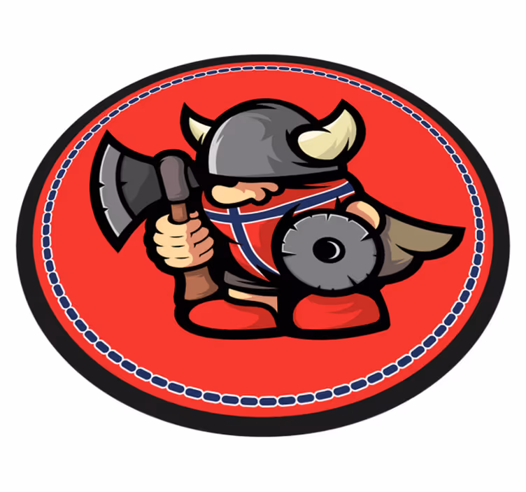 Vinylteppich kindlich wikinger-krieger-emblem - TenStickers