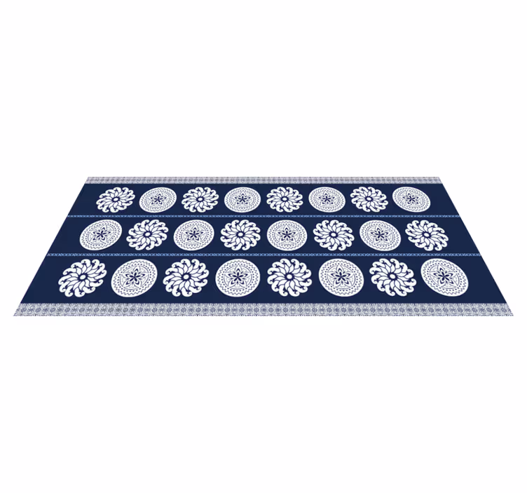 Vinyl Teppich Mandala marineblaue muster - TenStickers