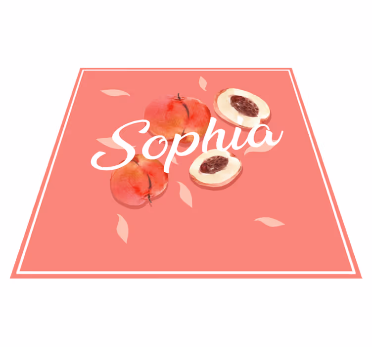 Vinyl Teppich Jugendzimmer rosa pfirsiche mit namen - TenStickers