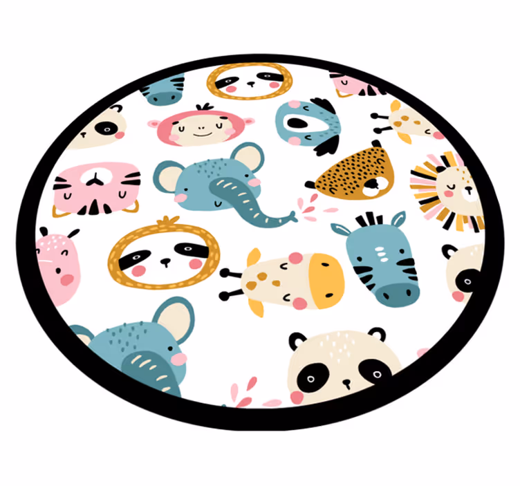 Vinyl Teppich Kinderzimmer bunte safaritiere - TenStickers