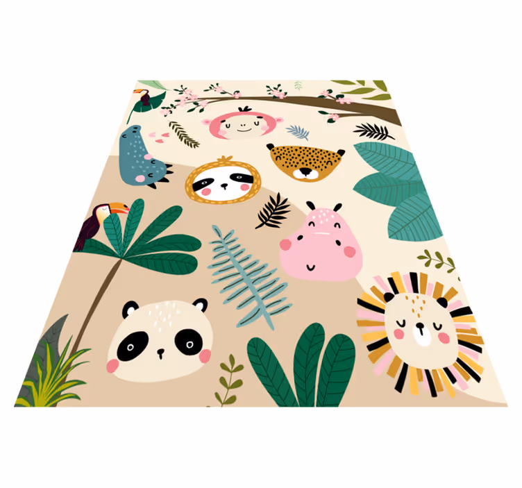 Vinyl Teppich Baby tierfreunde muster - TenStickers